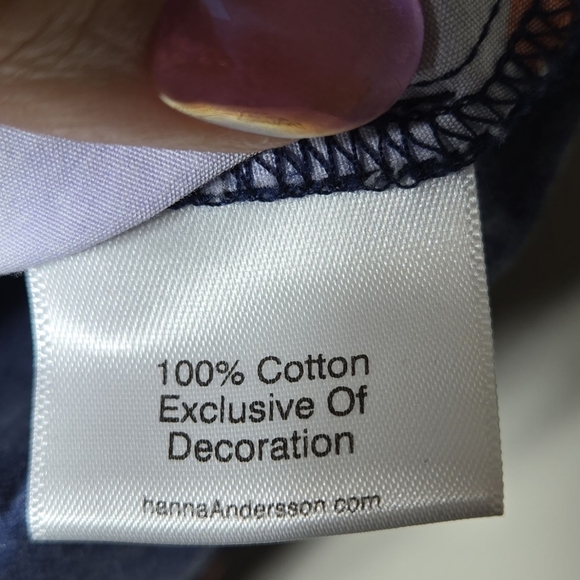 Hanna Andersson Navy Floral Smocked Neck Dress Size 5 - Picture 6 of 6